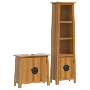 vidaXL conjunto de muebles de baño 2 piezas madera maciza de pino