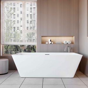 Aica bañera de acrílico rectangular exenta,1700x800x580mm,blanco