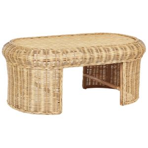 Mesa de centro de jardín livadeia 60 cm 96 cm ratán natural
