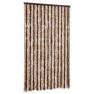 vidaXL cortina mosquitera chenilla beige y marrón 118x220 cm
