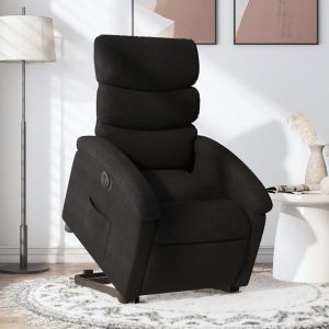 Sillón eléctrico reclinable elevable de tela negro qweo1420