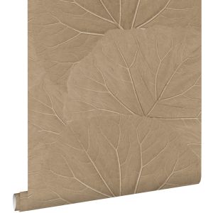 Estahome papel pintado hojas beige arena 53 cm x 10.05 m
