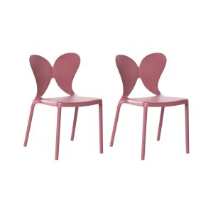 Conjunto de 2 sillas de jardín larissa apilable rosa