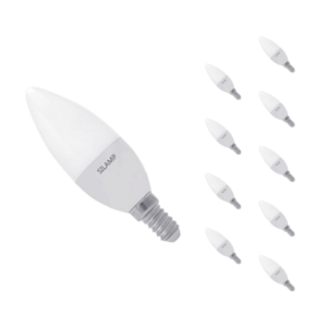 Bombilla LED e14 8w 220v c37 180° (pack de 10) - blanco neutro 40