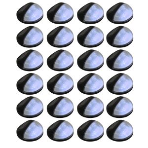 vidaXL lámparas solares de pared de exterior redondas negro LED 24 uds