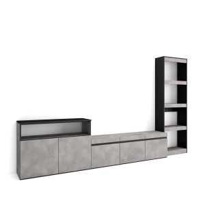 Muebles de salón para tv, 310x35x186cm, cemento rf3165