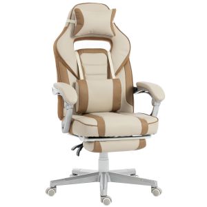 Silla gaming 63x63x123 cm pu color beige Homcom
