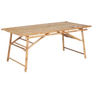 Mesa de jardín tindari 180 cm 90 cm bambú marrón claro