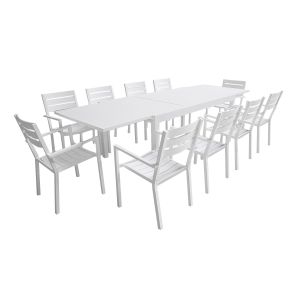 Conjunto de jardín extensible venezia 180/300 en aluminio 10 plazas blanco