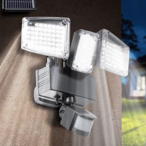 Proyector solar de 3 cabezales - 178 LED - negro