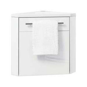 Ondee - nino lavabo esquinero  -53cm - blanco - lacado - entregado en kit