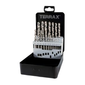 Terrax-a214215-juegos de 25 brocas din 338 tipo n hss rectificadas