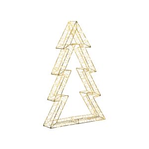 Decoración de exterior LED akeran 60 cm árbol de navidad plateado