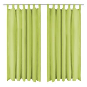 vidaXL cortinas de micro-raso con bucles 2 unidades 140x245 cm verde