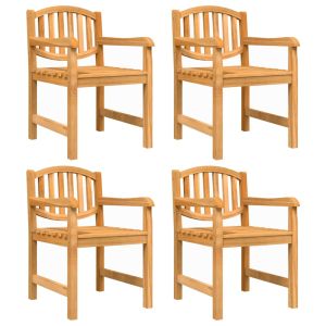 vidaXL sillas de jardín 4 uds madera maciza de teca 58x59x88 cm