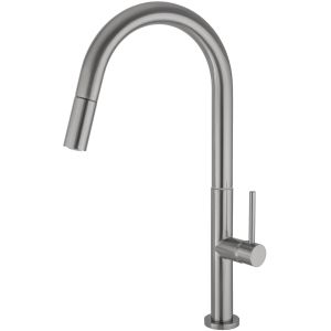 Valaz grifo cocina alto extraíble monomando acero cepillado