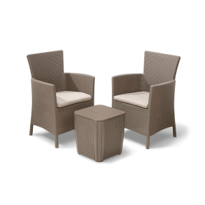 Conjunto de exterior de sillas y mesa iowa de keter - capuchino