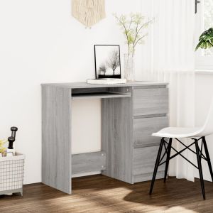 Escritorio de madera contrachapada gris sonoma 90x45x76 cm