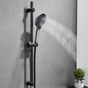 Barra de ducha - sofetiy max - negro - acero inoxidable - 4 modos - flexibl
