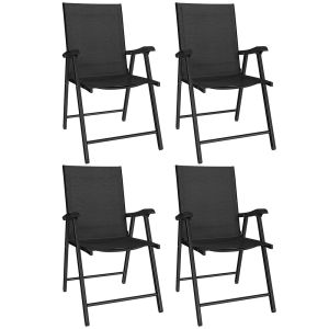 Sillas plegable 62x58x97 cm acero, textilene Outsunny