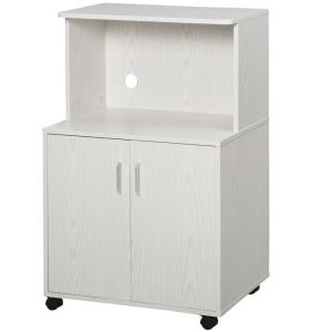 Aparador auxiliar para microonda 60.4x40.3x97 cm color blanco Homcom