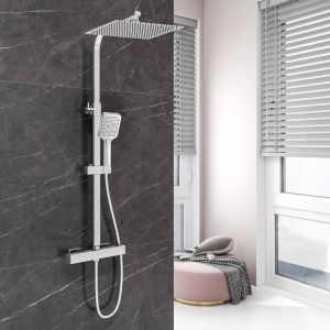 Aica columna de ducha termostática de 30x30cm (12") ducha lluvia para baño