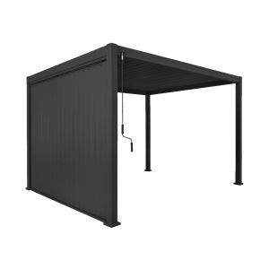 Pérgola bioclimática 3x4m de aluminio + 1 panel vertical de 3m, triomphe