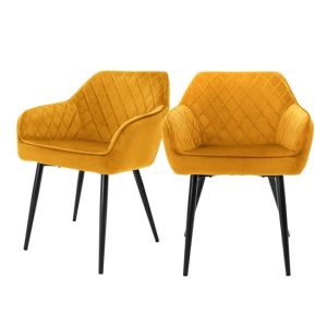 Juego de 2 sillas de comedor con respaldo amarillo ml design