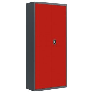 vidaXL armario archivador de acero gris antracita y rojo 90x40x200 cm