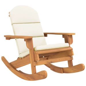 vidaXL silla mecedora adirondack con cojines madera maciza acacia