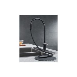 Grifería de cocina monomando extraíble negro mate serie berna