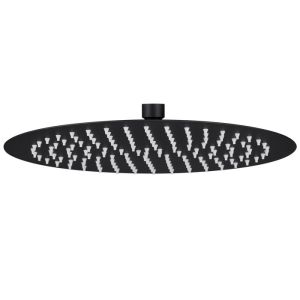 Cabezal de ducha - redondo - negro - 20cm - inox - ultra-fino - anticalcáre