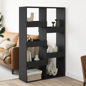 Librerías madera ingeniería negro 100x33x155,5 cm