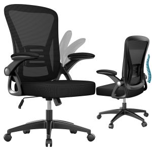 Silla de oficina con reposabrazos ajustables, negro