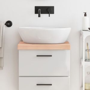 Encimera de baño madera maciza sin tratar 40x40x(2-6) cm eerf9633