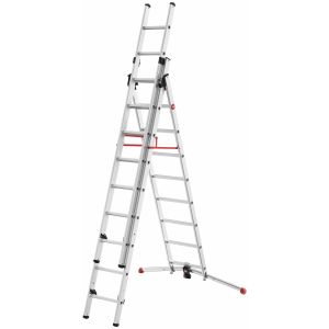 Hailo-9306-507-escalera aluminio combinada 3 tramos con estabilizador