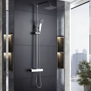 Imex - columna ducha termostática con grifo cromado serie art