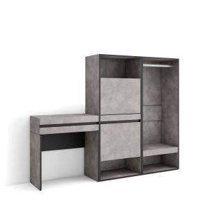 Consola entrada, zapatero, armario abierto, 190x35x145cm, rf3445