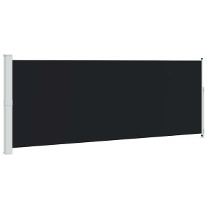 vidaXL toldo lateral retráctil de jardín negro 180x500 cm