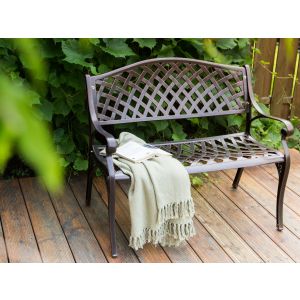 Banco de jardín staggia 104 cm metal marrón