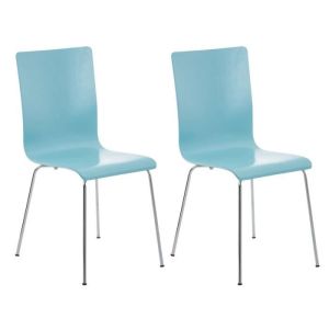 Silla pepe de madera azul claro lote 2 43x47x87 cm