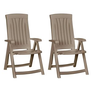 Keter sillas de jardín reclinables corsica 2 uds marrón