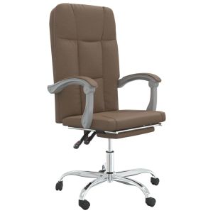 vidaXL silla de oficina reclinable de tela marrón