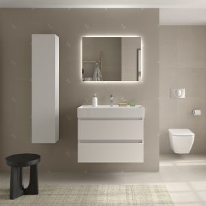 Mueble baño bequia 80cm + lavabo cerámica| blanco |80x45x66