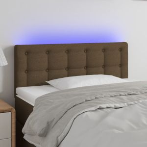 Cabecero con LED de tela marrón oscuro 80x5x78/88 cm eso8802