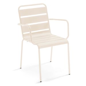 Oviala - sillón de jardín de metal marfil