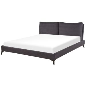 Cama terciopelo melle 180 x 200 cm gris oscuro