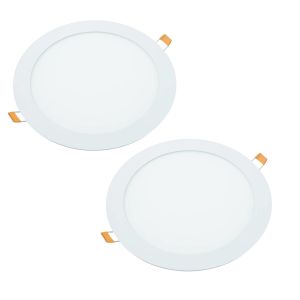 2x downlight LED 18w redondo de empotrar, luz fría 6000k