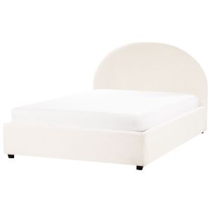 Cama con almacenaje vaucluse bouclé blanco crema 140 x 200 cm