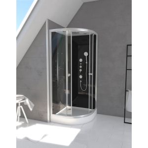 Cabina ducha 1/4 circulo 90x90x215cm- raven round